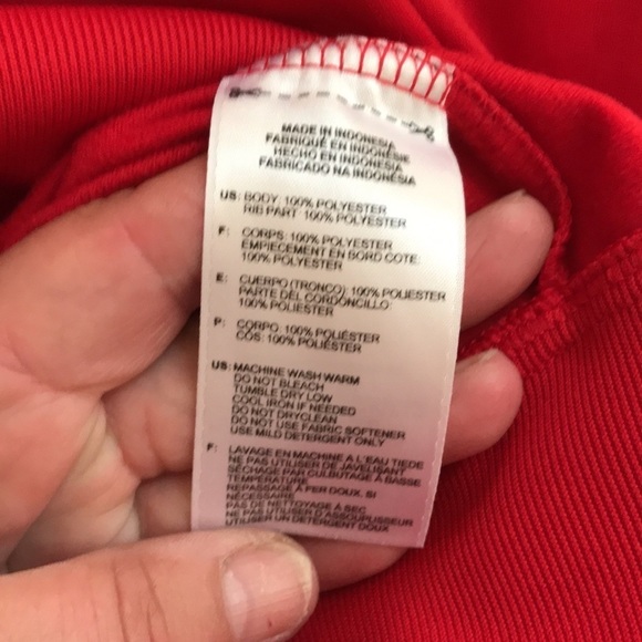 Adidas XL red unisex jacket Climate Control with burgundy stripe zip front - Picture 10 of 12